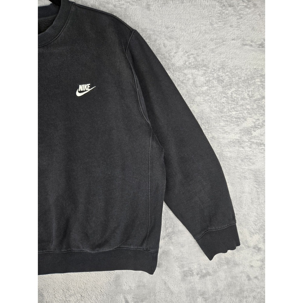 Nike Sportswear Club Fleece Crewneck Sweatshirt Men Large Black BV2662010 Swoosh - Picture 8 of 12